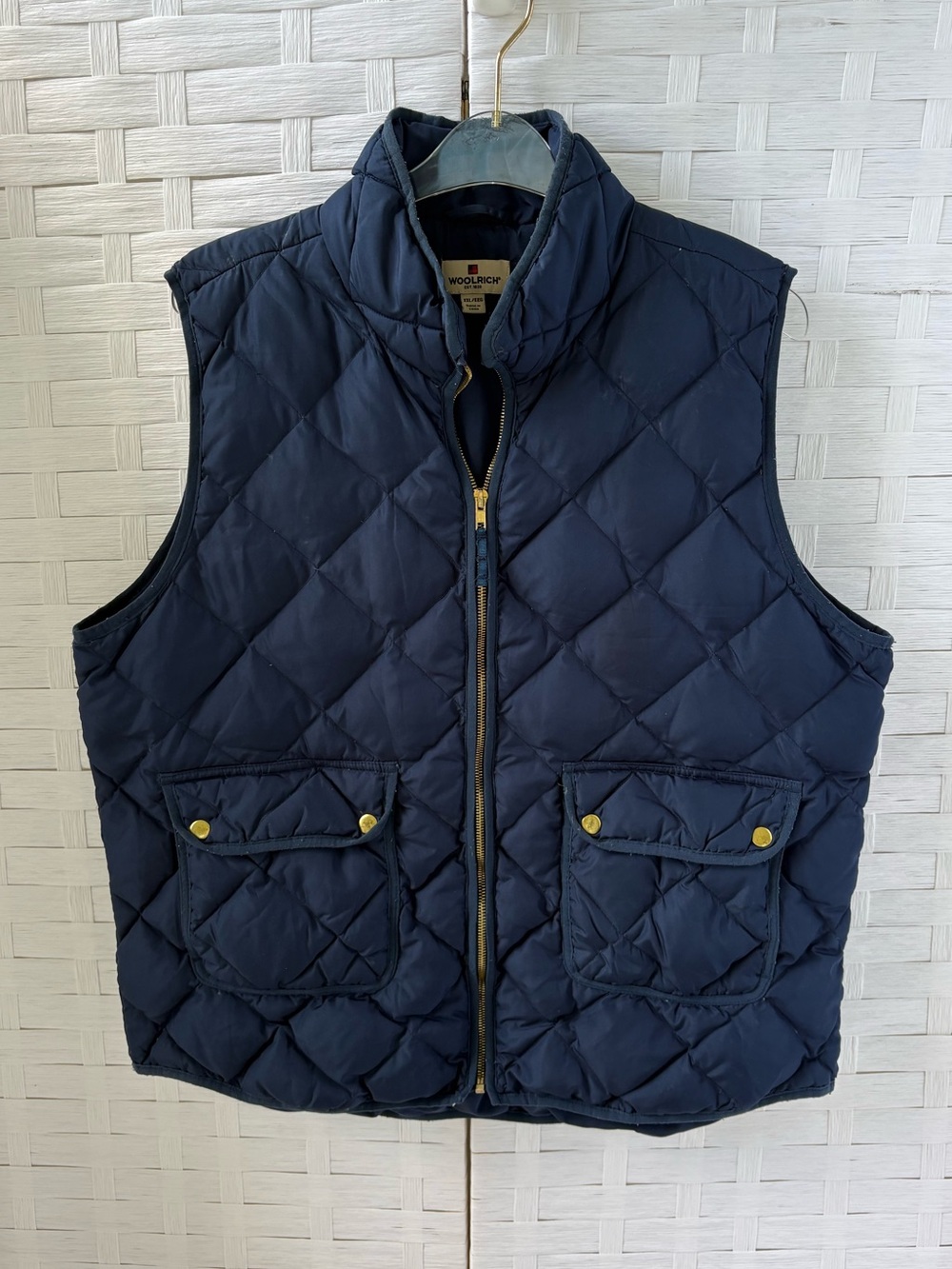 Woolrich Women’s XXL Navy Quilted Down Vest with Snap Flap Pockets Layering Soft